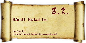 Bárdi Katalin névjegykártya